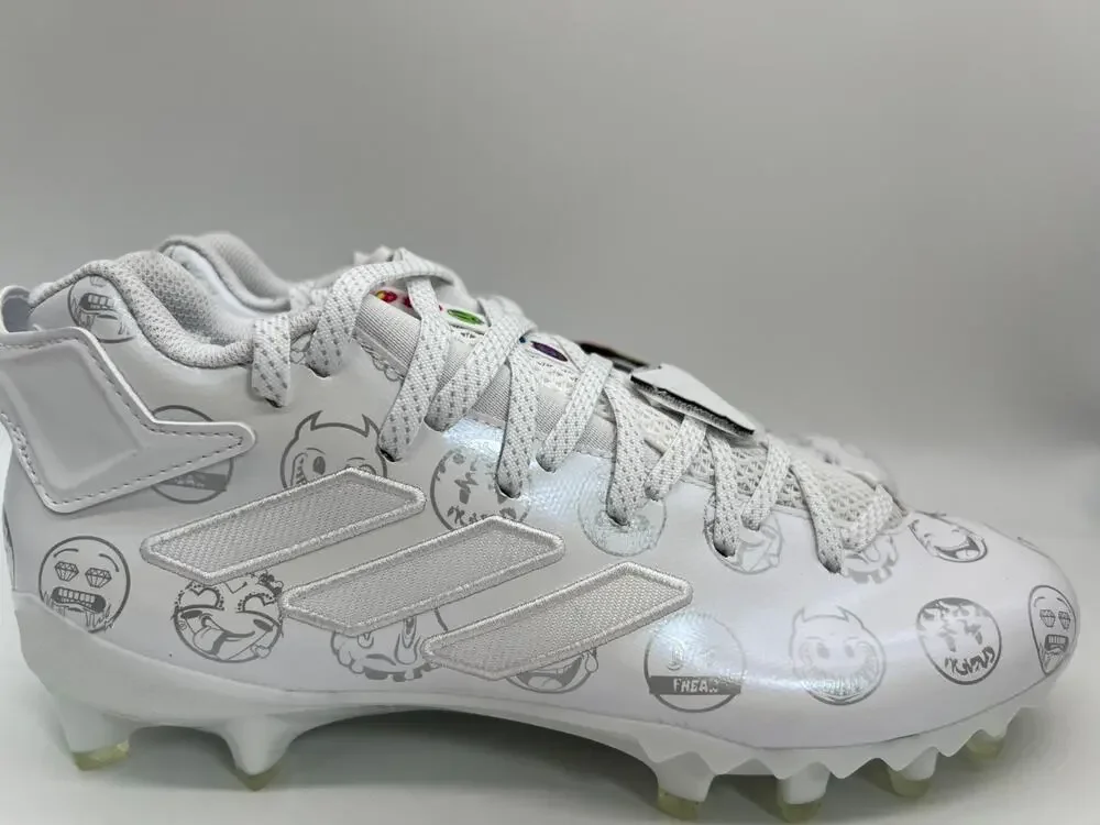 Adidas Freak 22 Big Mood Football Cleats White Silver Emoji GX7983 Size 9.5 New